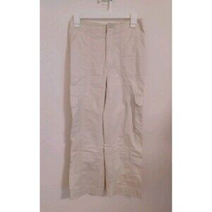 Abercrombie & Fitch Cargo Utility Pants  25/0 Khaki Y2K Boho Wide Flare Leg